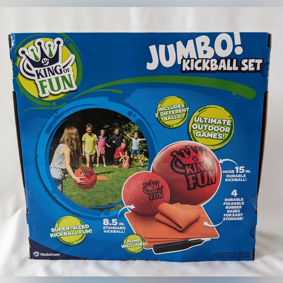 Hedstrom King of Fun Jumbo Oversized Kickball Set 7 PC Set New - Picture 2 of 4